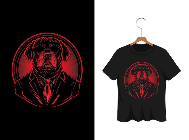 Vector boss dog silhouette t shirt design artwork