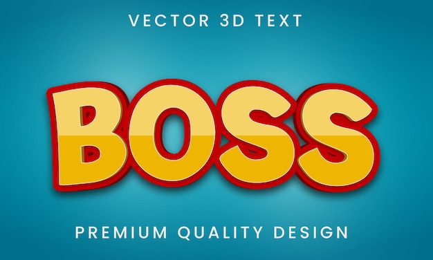 Vector boss editable 3d text effects template