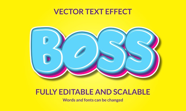 Boss Editable 3D text style effect