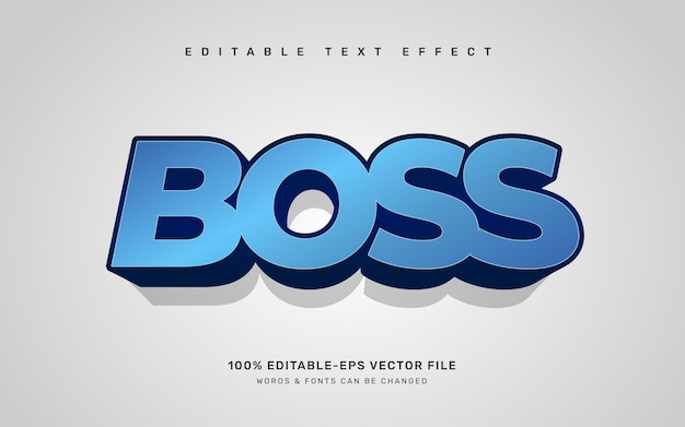 Boss editable text effect template