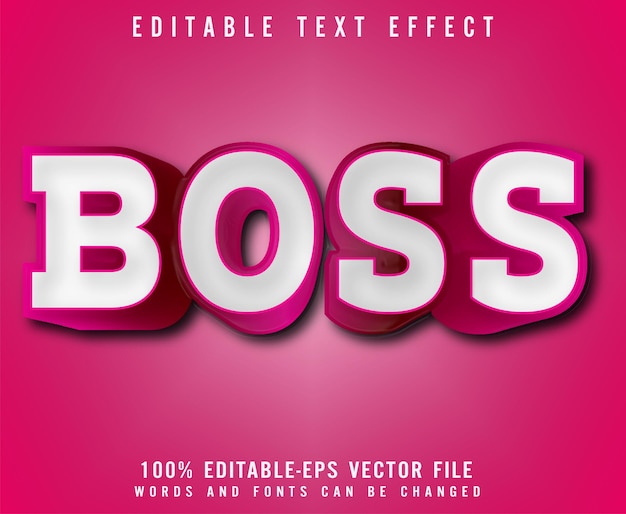 Boss editable text effect vector