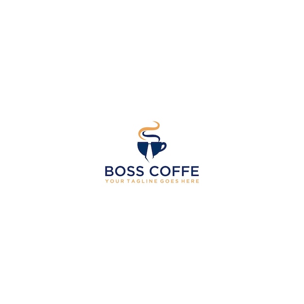 Boss koffie logo ontwerpsjabloon