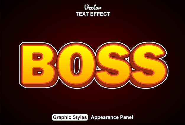 Boss text effect with graphic style and editable