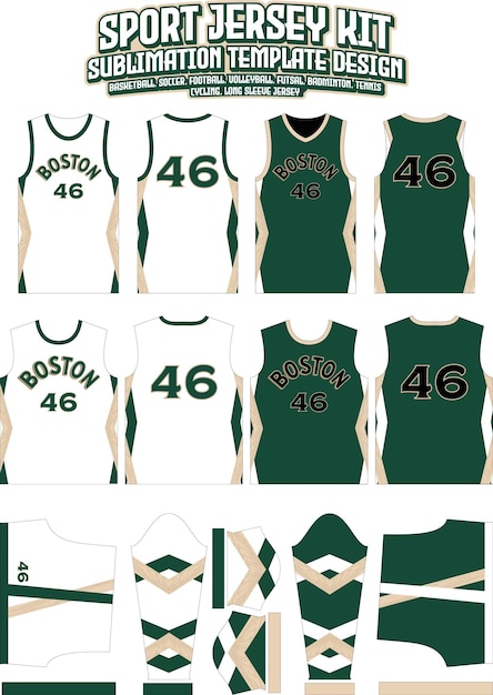 Vector boston celtics 2024 basketball jersey city edition design template