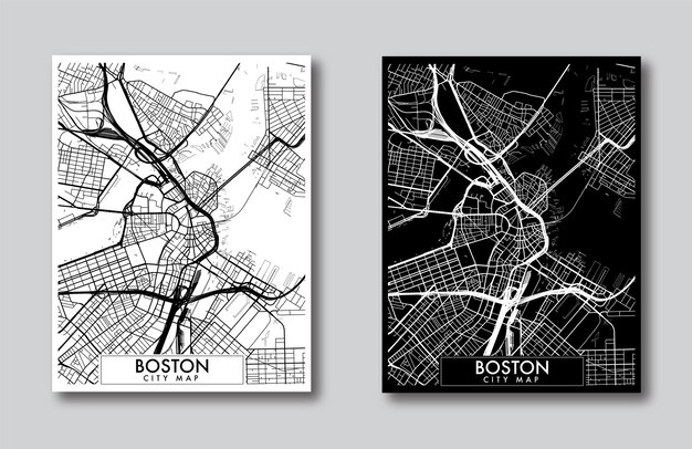 Vector boston city map