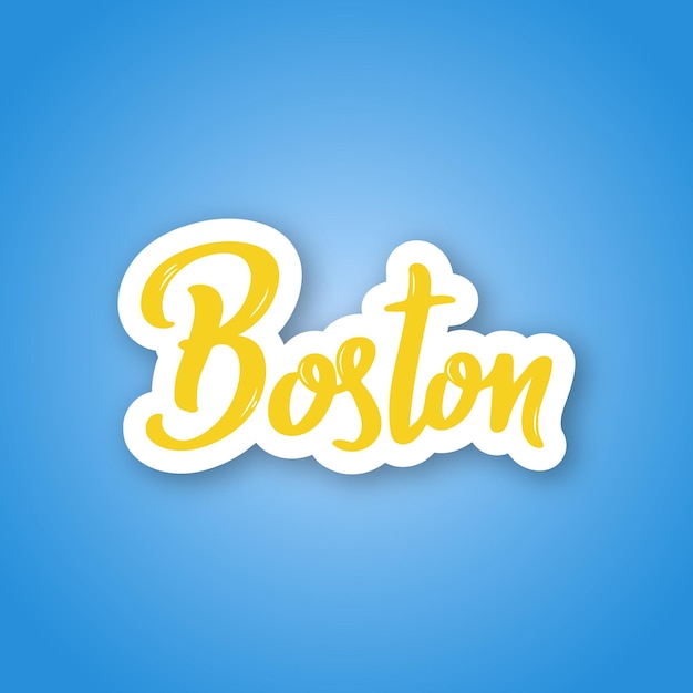 Boston hand getrokken belettering naam USA stad