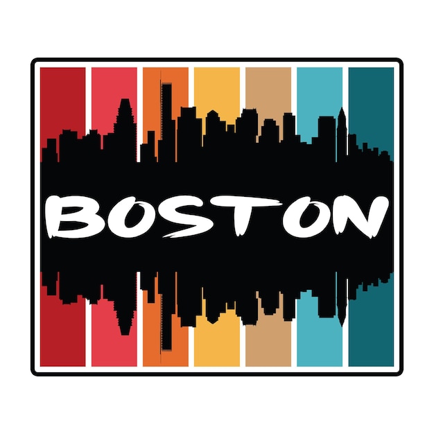 Boston massachusetts usa skyline sticker travel souvenir