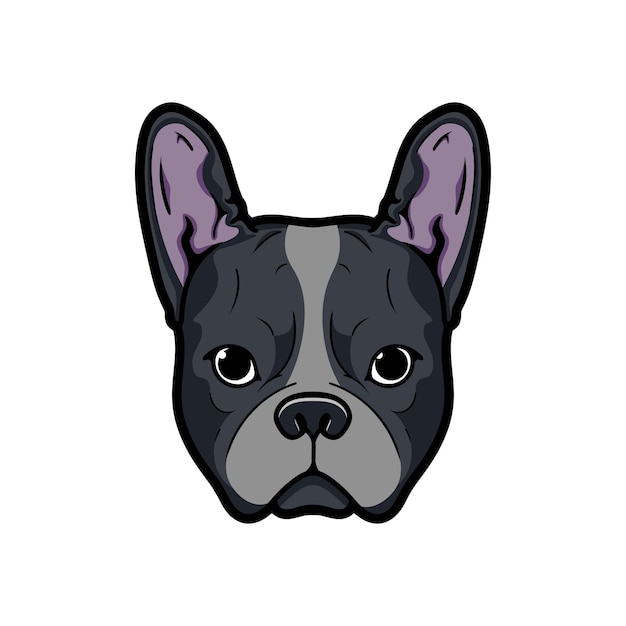 Logo mascotte testa di cane boston terrier