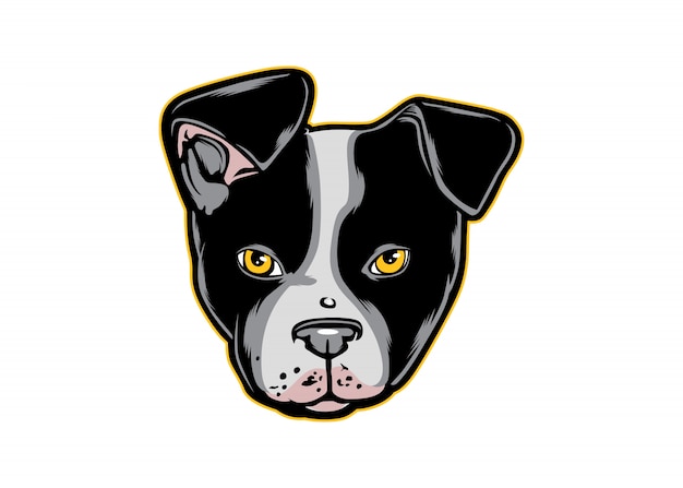 Vector boston terrier dog head