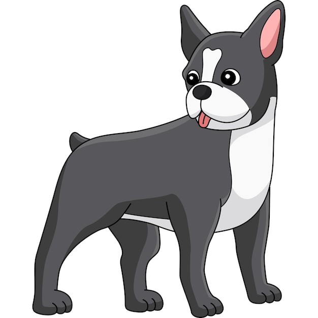 Boston Terriër Hond Cartoon Clipart Illustratie