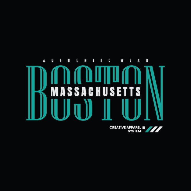 Boston typography graphic tshirt and apparel design