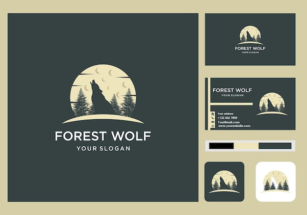 Boswolf logo en visitekaartje icoon