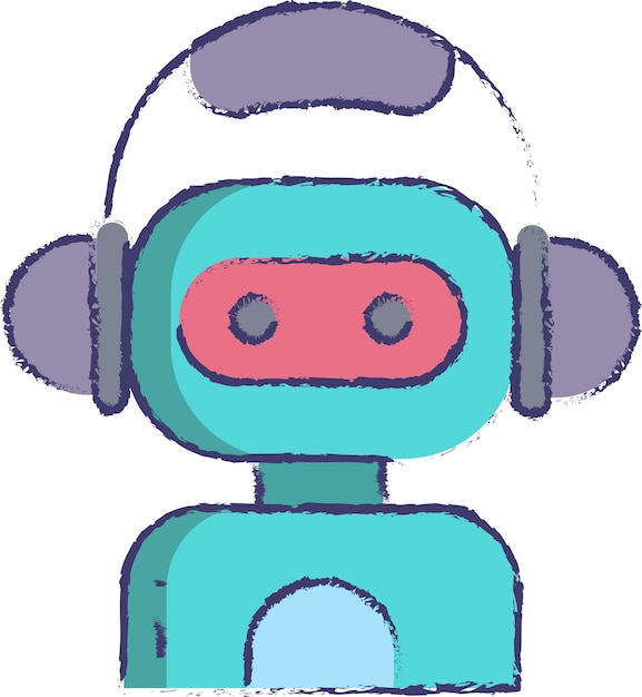 Bot Assistant hand drawn vector illustration