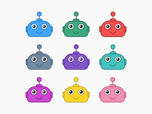 Bot avatar faces set