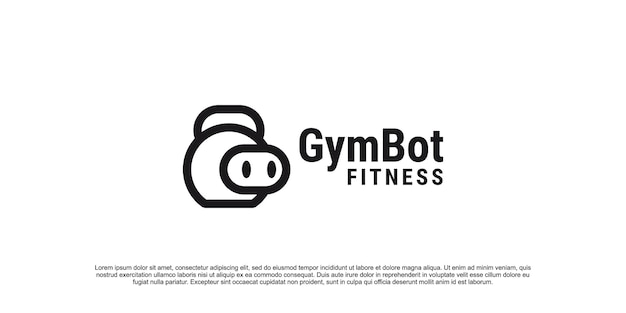 Vector bot fitness logo eenvoudige sportschool logo