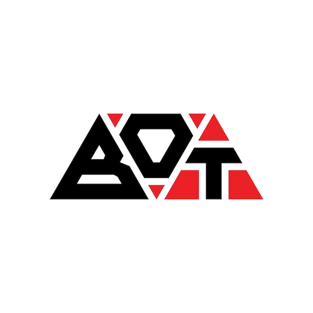bot triangle letter logo design with triangle shape bot triangle logo design monogram bot triangle vector logo template with red color bot triangular logo simple elegant and luxurious logo bot