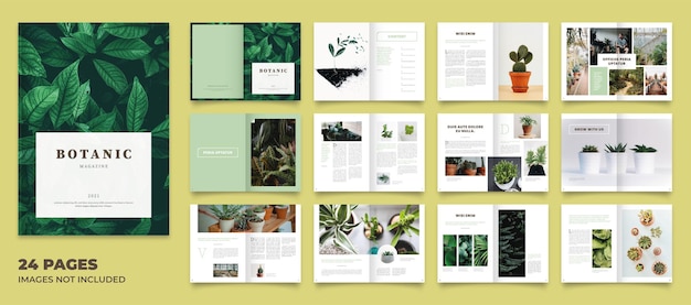 Vettore layout rivista botanica