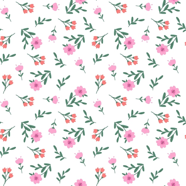 Vector botanic seamless spring pattern with flowers