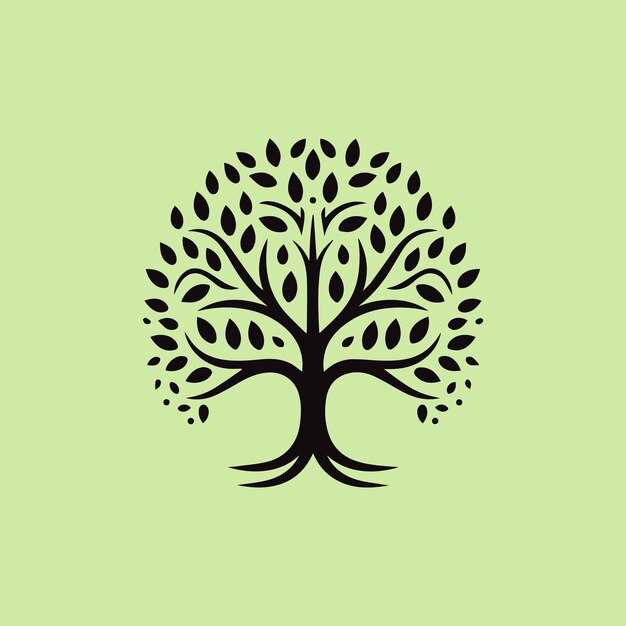 Vector botanic tree of life logo