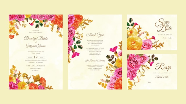 Botanic wedding invite wild flowers Spring Luxury Floral ornament