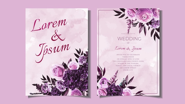 Botanic wedding invite wild flowers Spring Luxury Floral ornament