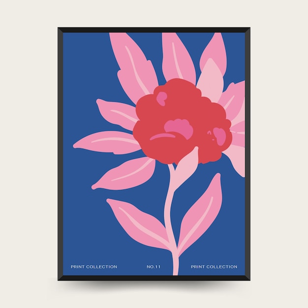 Vector botanical abstract wall arts. floral vector poster collection.