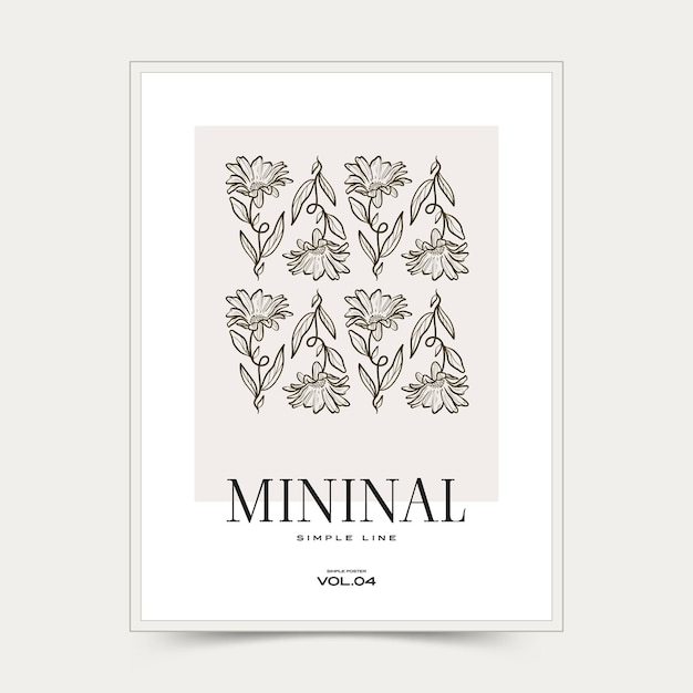 Botanical abstract wall arts. Floral vector poster collection.