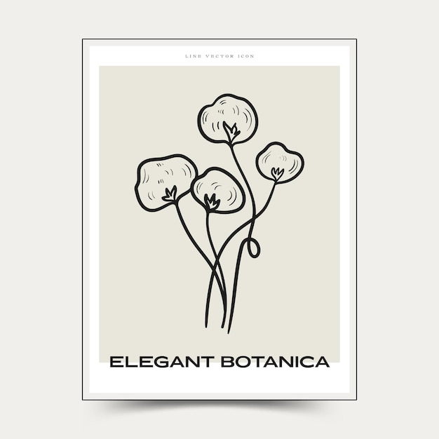 Arti murali astratte botaniche. collezione di poster floreali vettoriali.