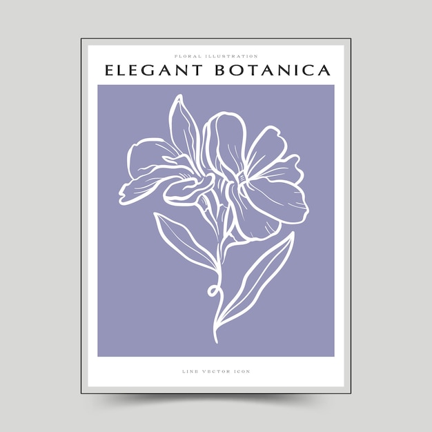 Botanical abstract wall arts. Floral vector poster collection.