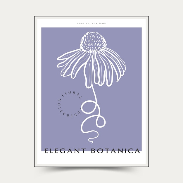 Botanical abstract wall arts. Floral vector poster collection.