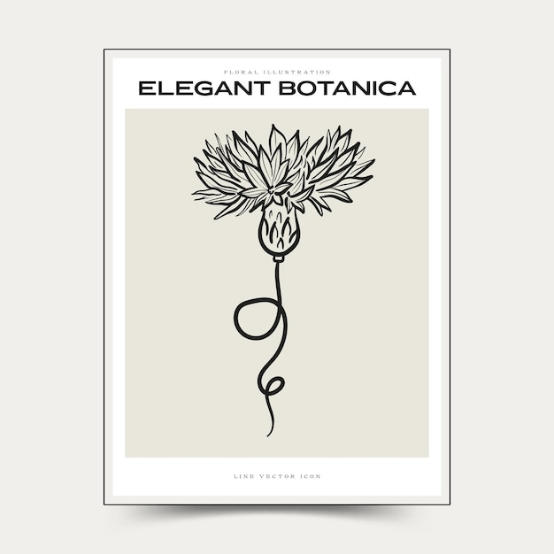 Botanical abstract wall arts. Floral vector poster collection.