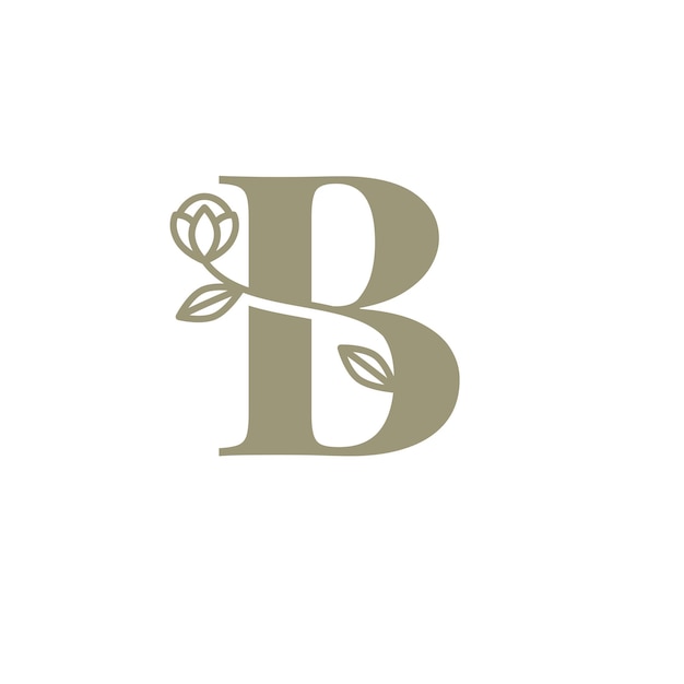 ベクトル 植物学アルファベット 花の文字bロゴ