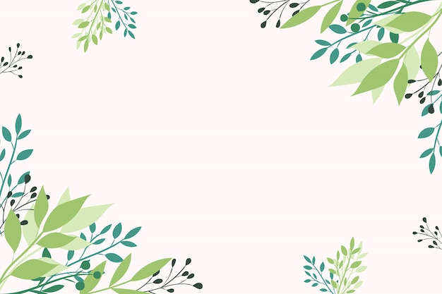 Botanical background with green leves