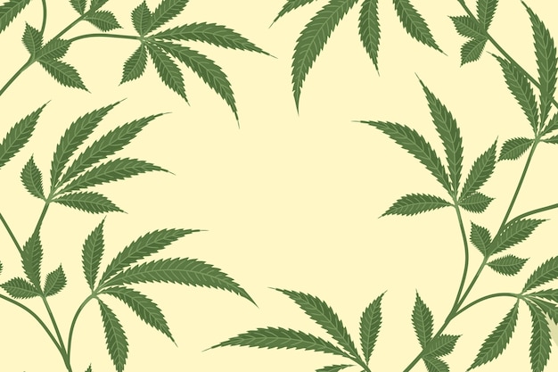 Vector botanical cannabis leaf background