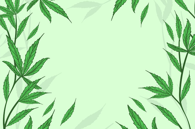 Botanical cannabis leaf wallpaper