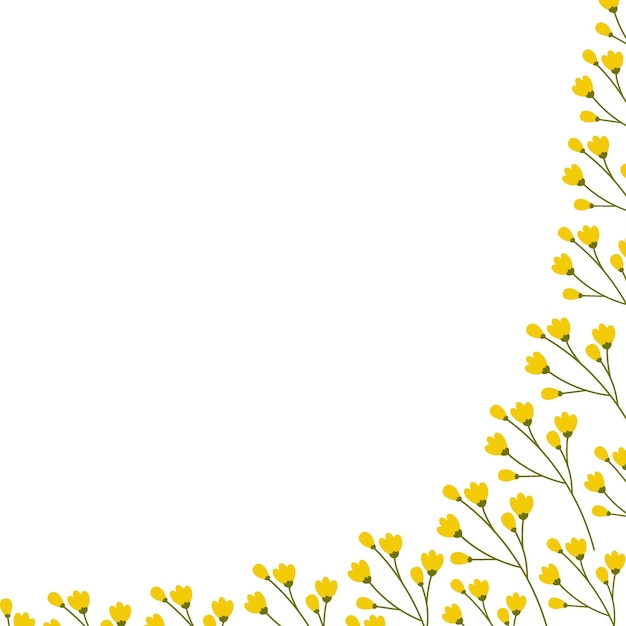 Vector botanical corner decoration of blooming twigs design concept for greetings posters and other uses