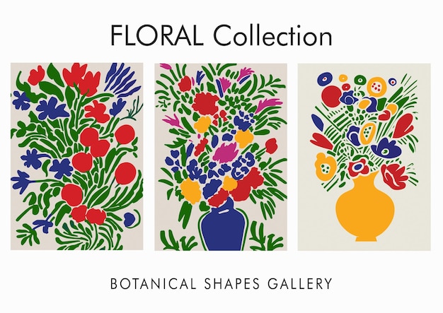 Ritagli botanici fiori arte vettoriale floreale