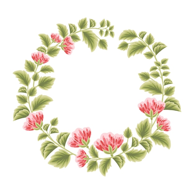 Vector botanical feminine frame with flower decorations for women