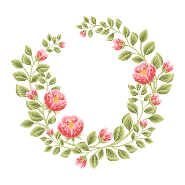 Vector botanical feminine frame with flower decorations for women