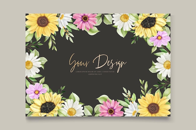 Botanical floral summer border and frame background design