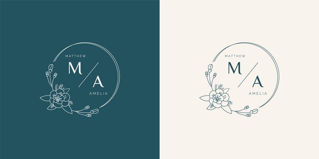 botanical or floral weeding logo