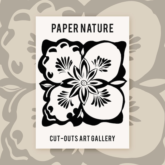 Botanical Flowers Cut Outs Vector Poster Print