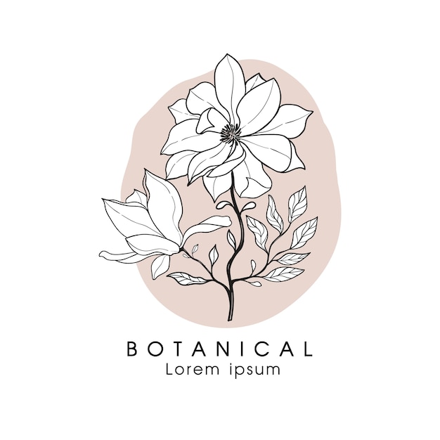 Vettore logo di fiori botanici.