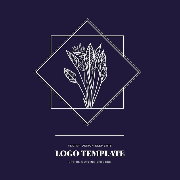 Vector botanical flowers logo