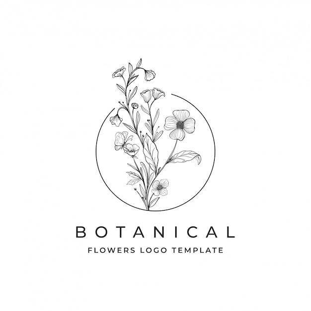 Logo di fiori botanici