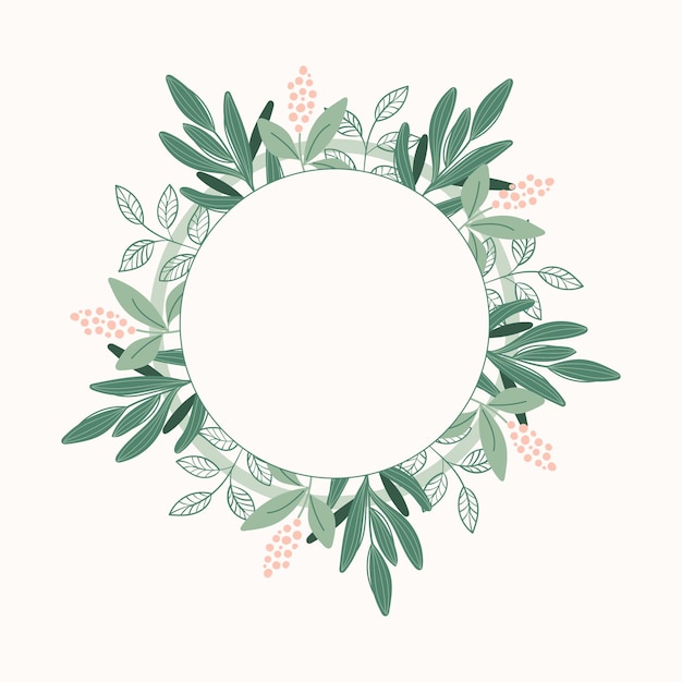 Vector botanical frame with flowers and leaves