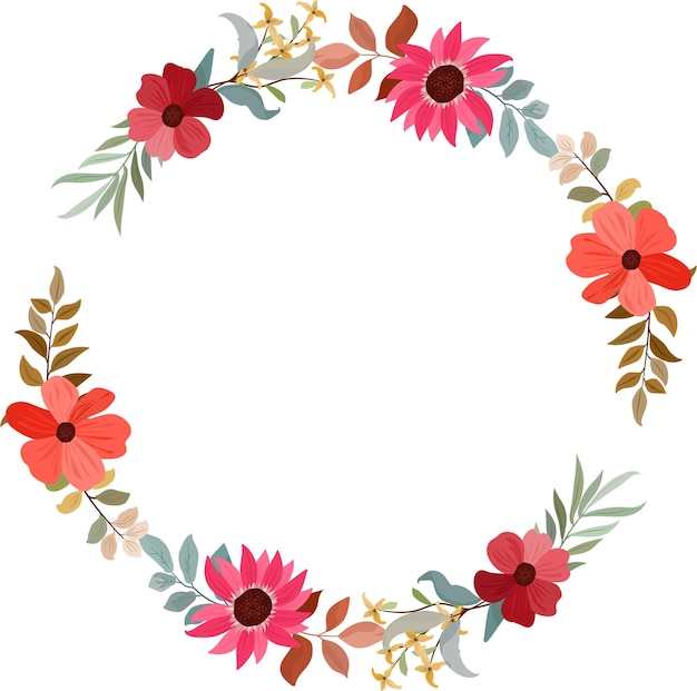 Botanical frame wreath illustration