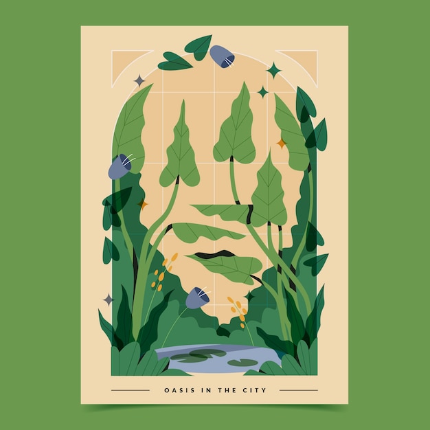 Vector botanical garden poster design