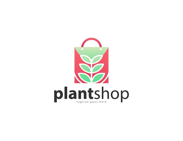 Design del logo del negozio di negozi botanici o di giardinaggio