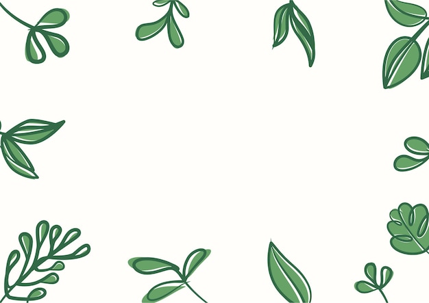 Botanical green floral leaves background with copy space for text. Botanical green leaves background
